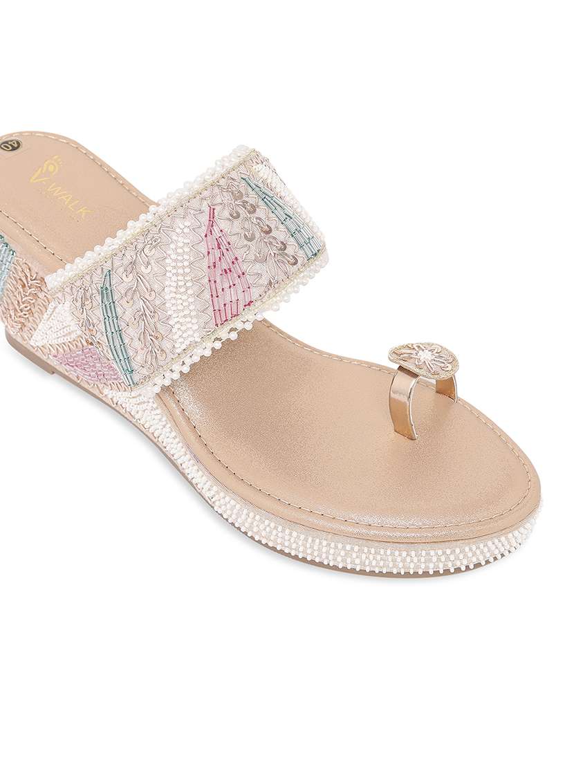 women embellished one toe wedges - 22331933 -  Standard Image - 5