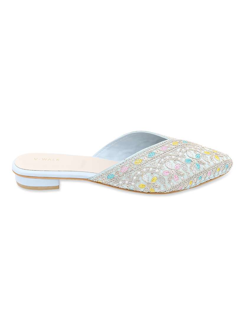 women embroidered slip on flat mules - 22331943 -  Standard Image - 3