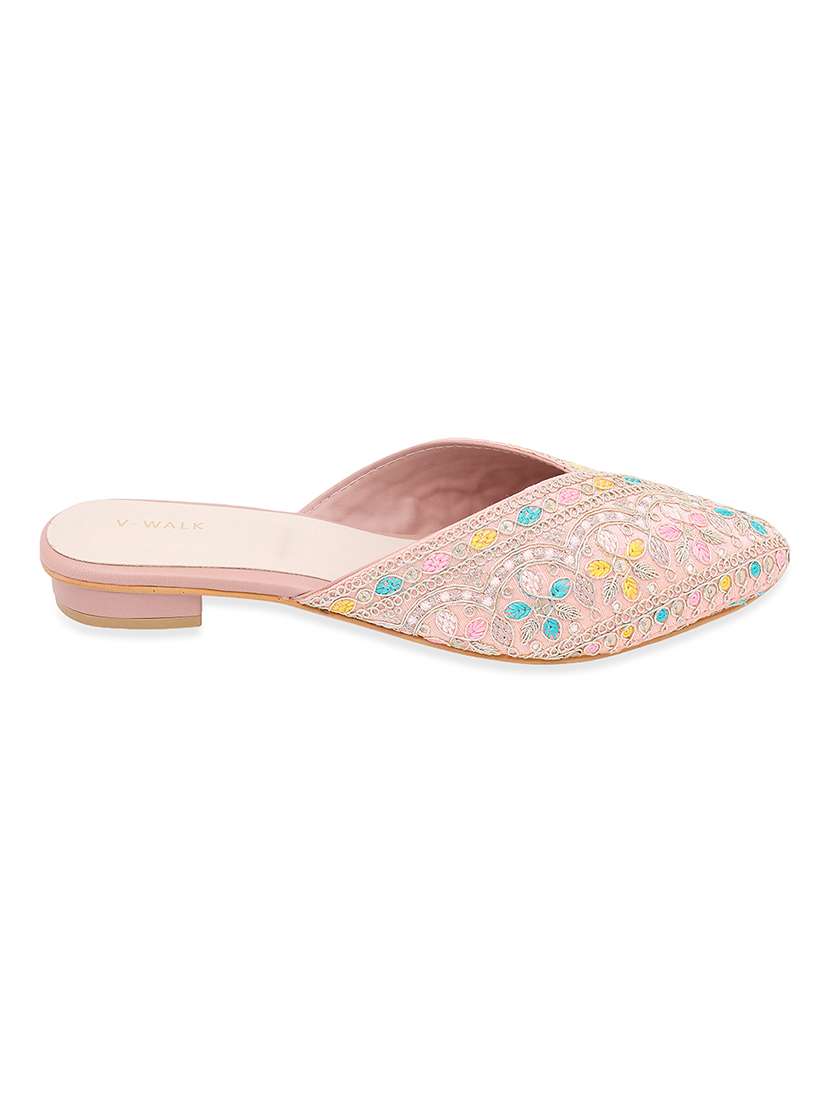 women embroidered slip on flat mules - 22331944 -  Standard Image - 3