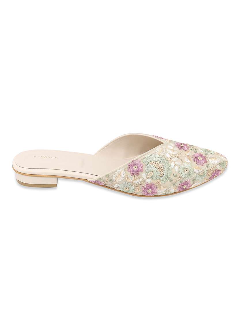 women embroidered slip on flat mules - 22331947 -  Standard Image - 3