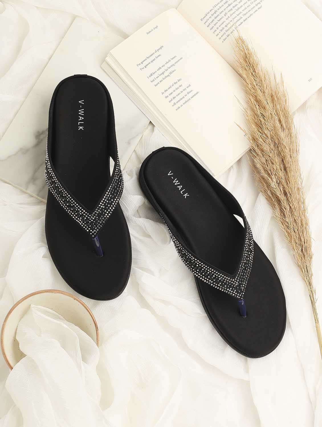 women embellished slip on wedges