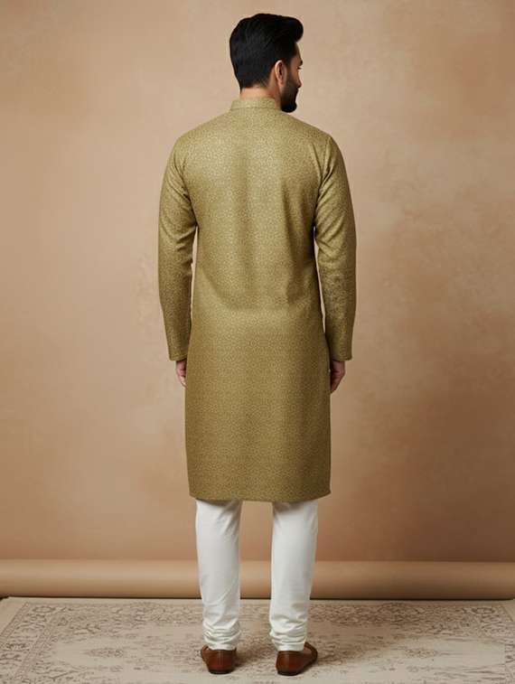 men self design mandarin neck long kurta - 22332116 -  Standard Image - 3