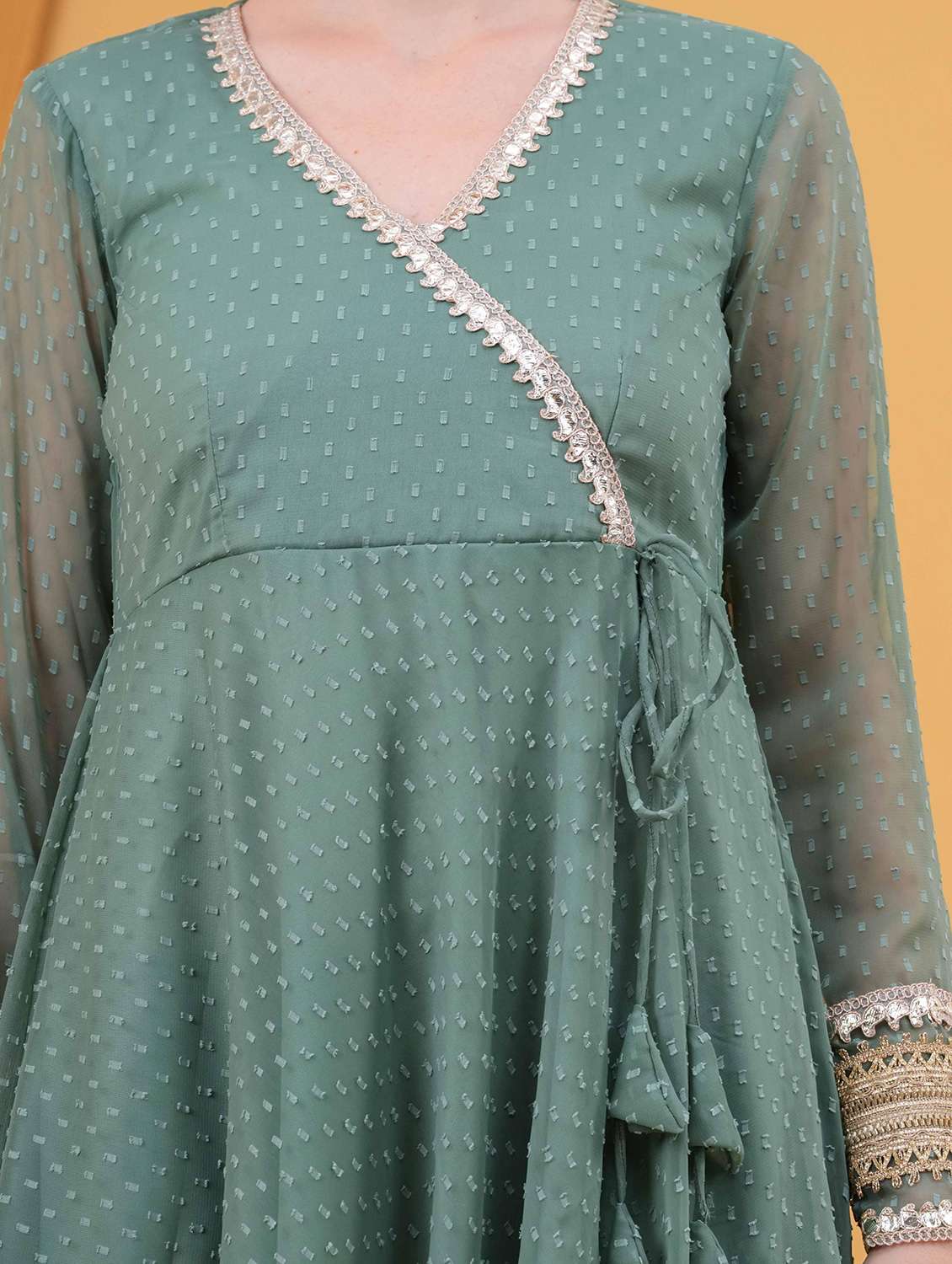 women self design long sleeve kurta palazzo with dupatta set - 22332271 -  Standard Image - 5