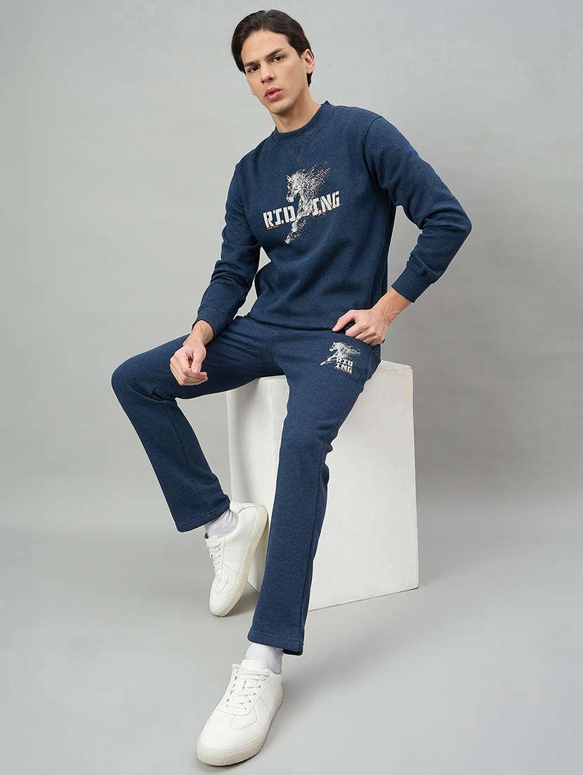 men printed long sleeve full length track suit