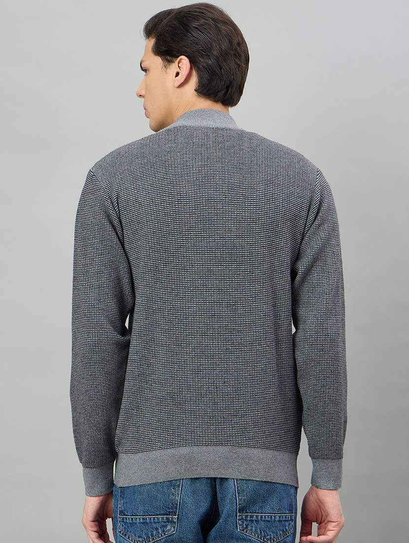 men self design long sleeve cardigan - 22332364 -  Standard Image - 3