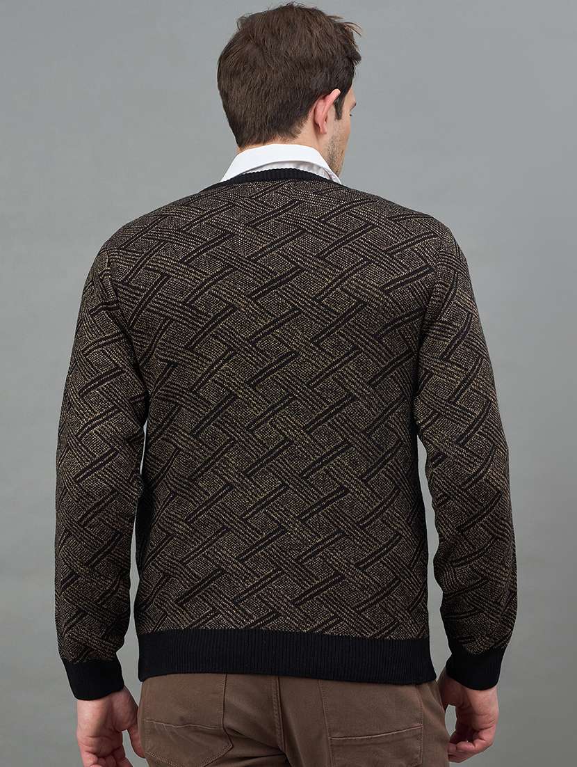men self design long sleeve regualr fit pullover - 22332372 -  Standard Image - 3