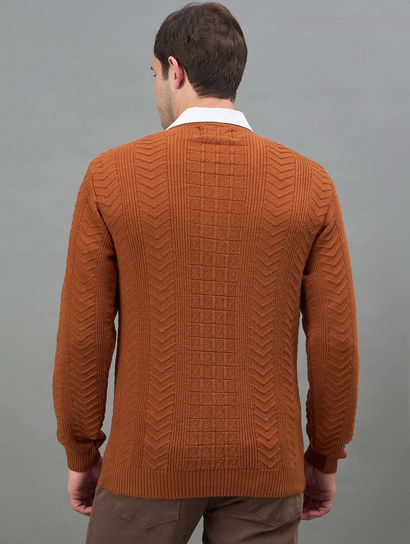 men self design long sleeve regualr fit pullover - 22332380 -  Standard Image - 3