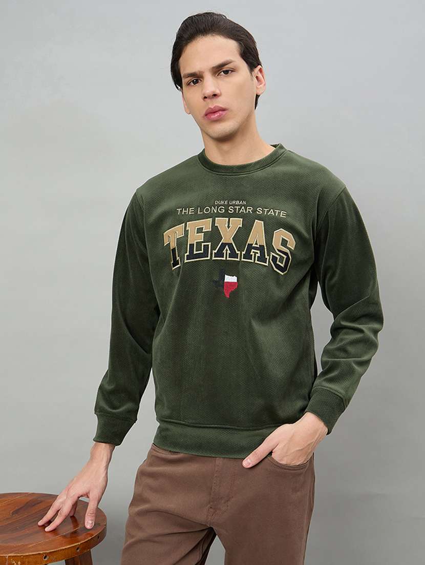 men typographic long sleeve regular fit sweatshirt