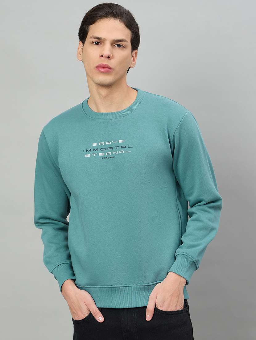 men typographic long sleeve regular fit sweatshirt