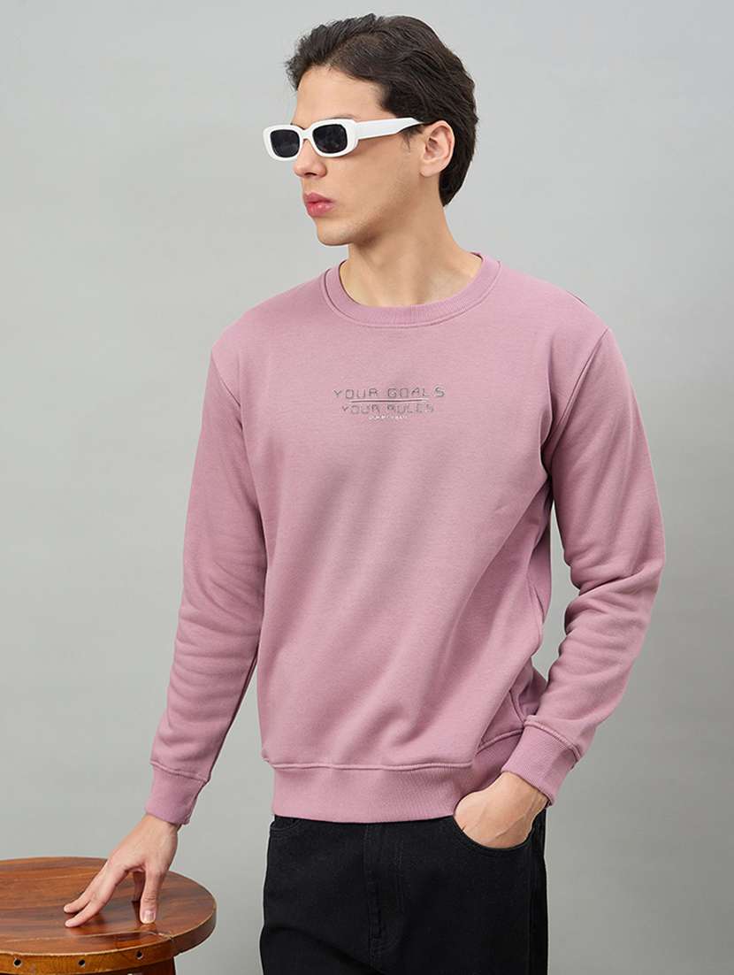 men typographic long sleeve regular fit sweatshirt