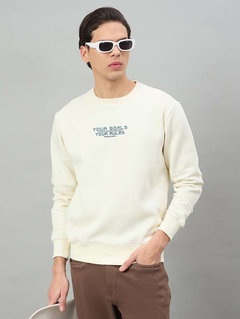 men typographic long sleeve regular fit sweatshirt