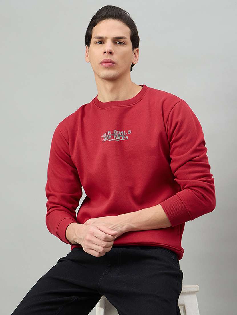 men typographic long sleeve regular fit sweatshirt