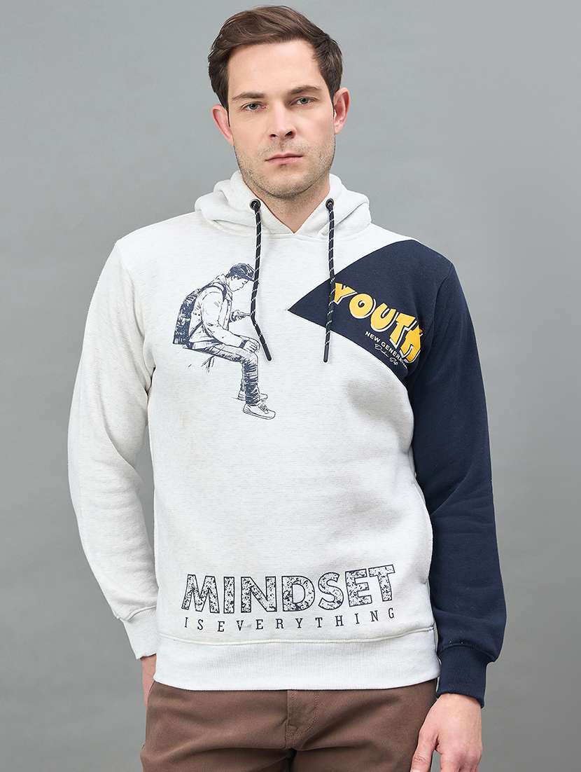 men printed long sleeve regular fit sweatshirt