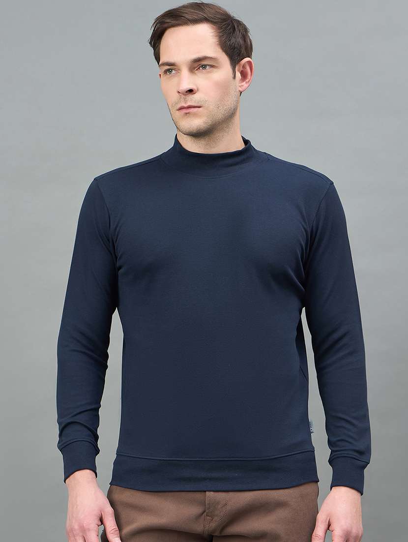 men solid long sleeve regular fit sweatshirt