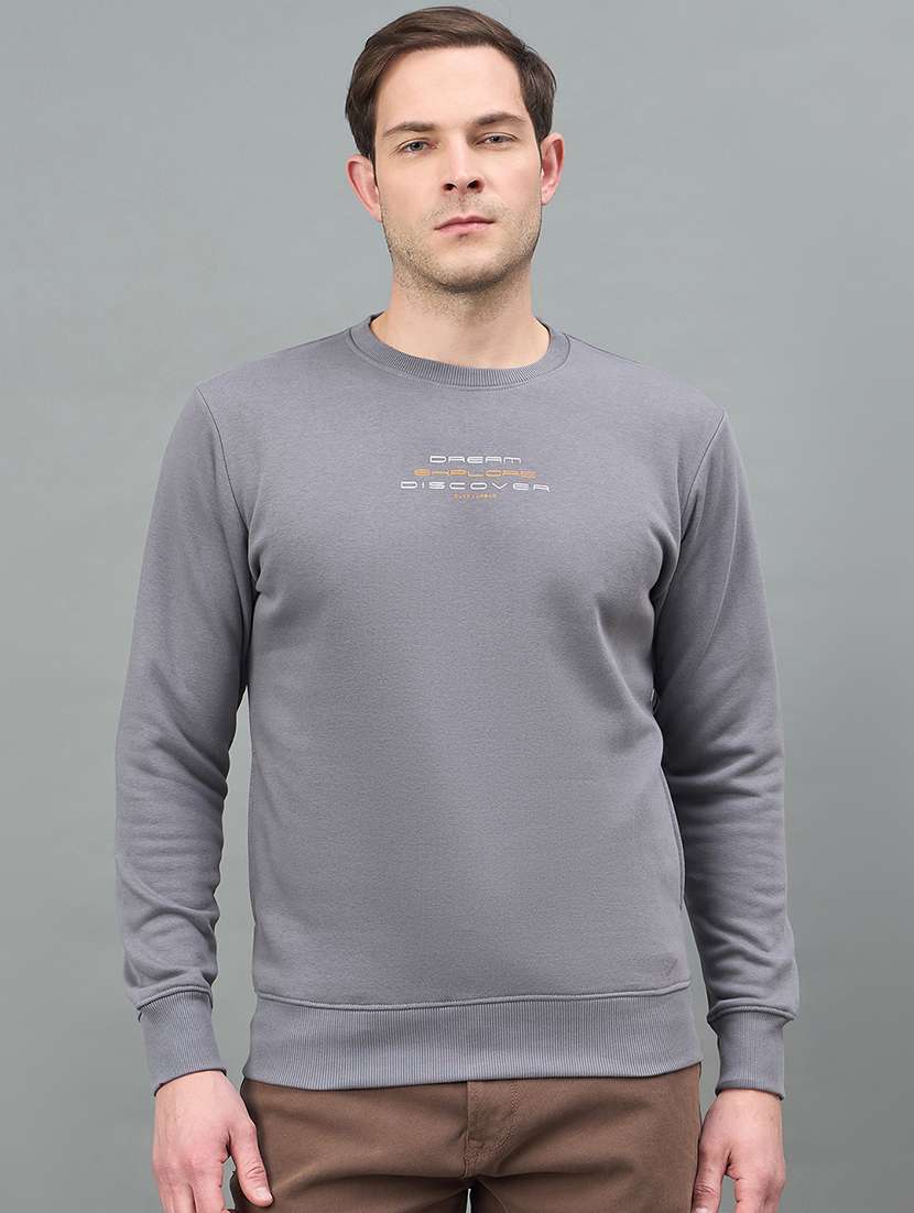 men typographic long sleeve regular fit sweatshirt