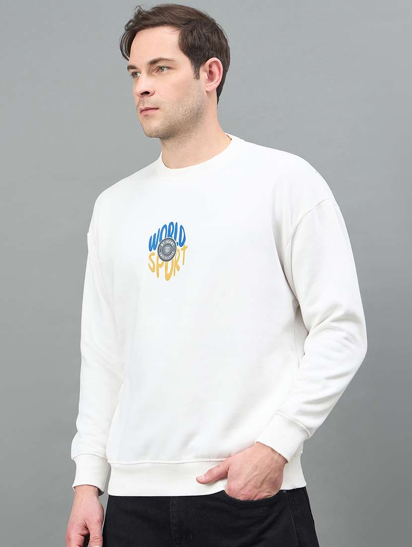 men printed long sleeve regular fit sweatshirt