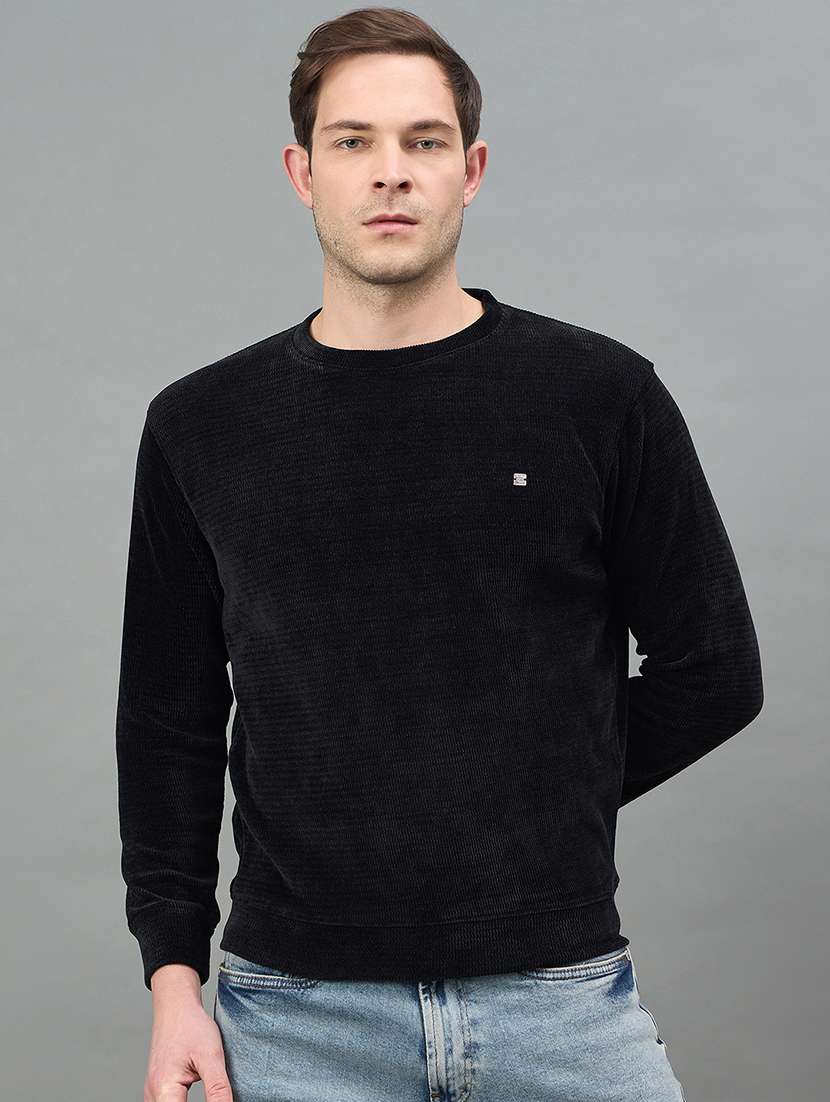 men solid long sleeve regular fit sweatshirt
