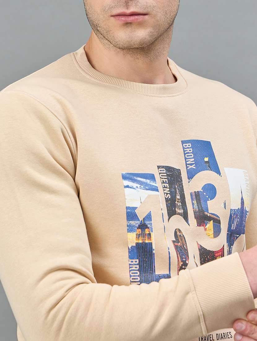 men printed long sleeve regular fit sweatshirt - 22332423 -  Standard Image - 3