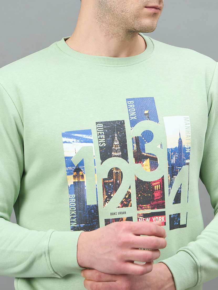 men printed long sleeve regular fit sweatshirt - 22332424 -  Standard Image - 3