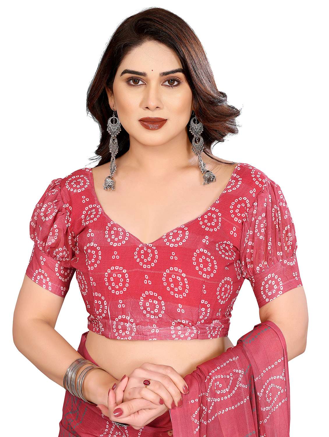 women printed casual wear saree with blouse - 22332440 -  Standard Image - 5
