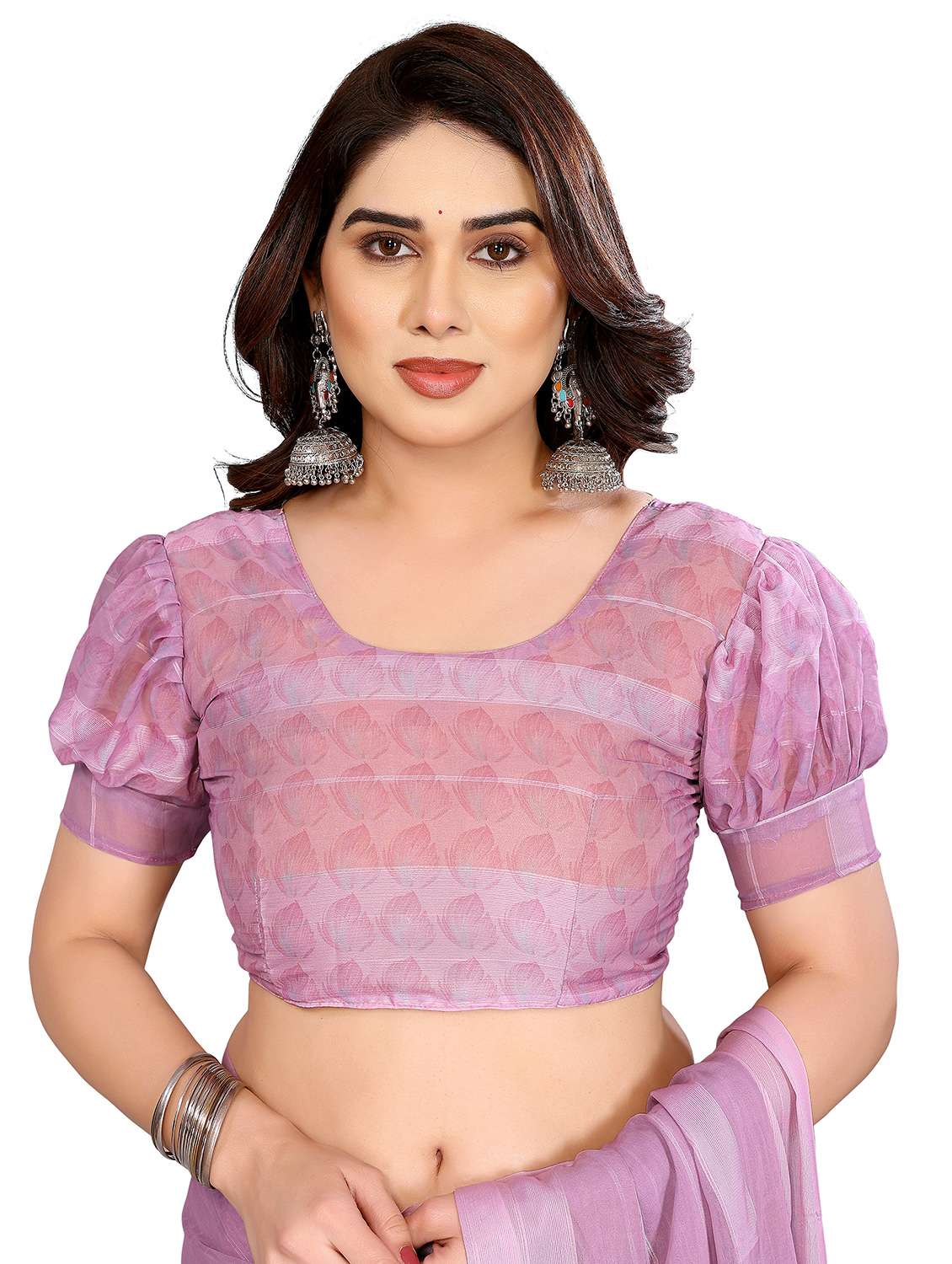 women printed casual wear saree with blouse - 22332444 -  Standard Image - 5