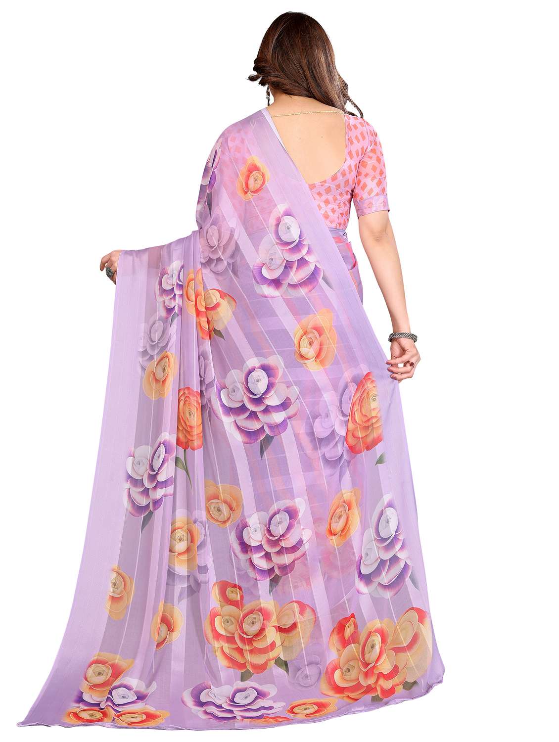 women printed casual wear saree with blouse - 22332455 -  Standard Image - 3