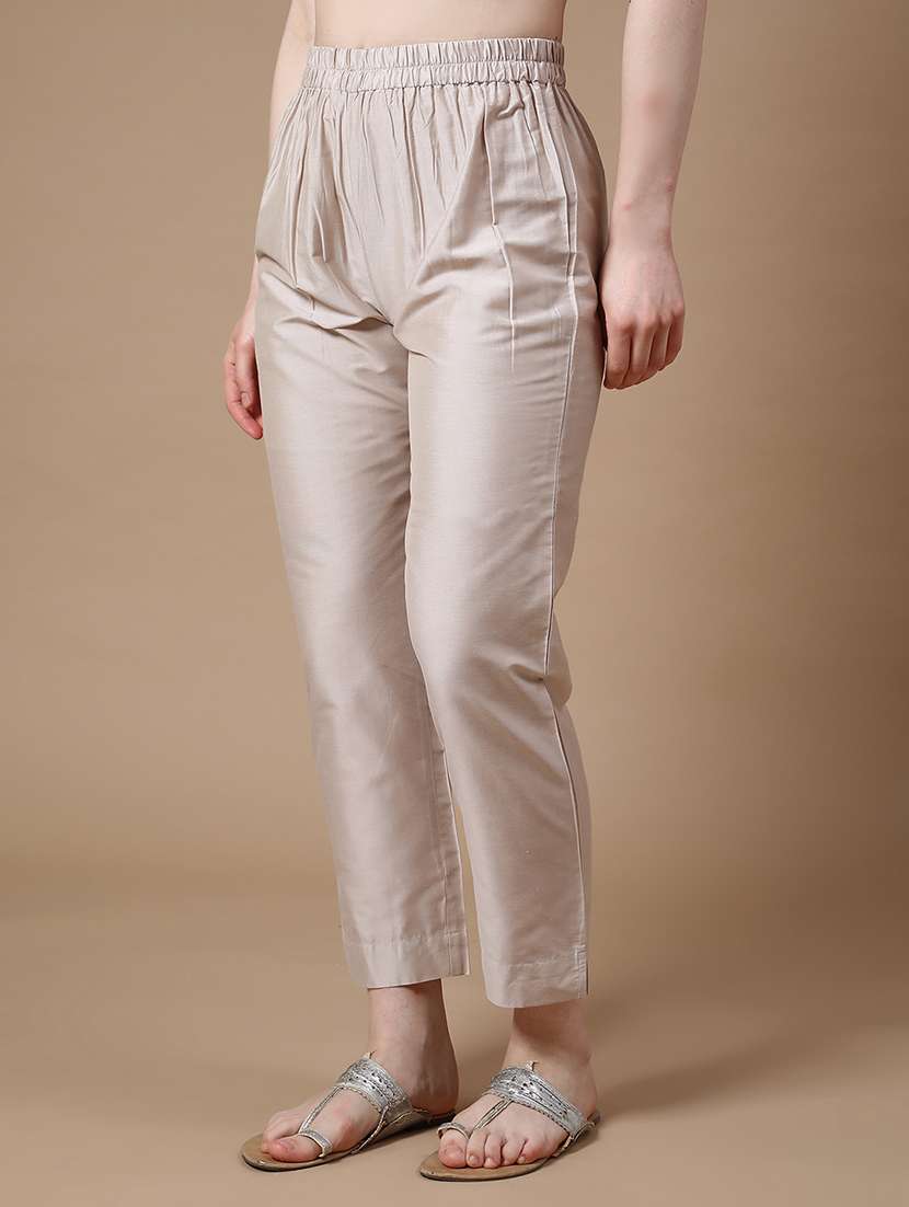 Gold Cotton Tapered Pant - 22334133 -  Standard Image - 3