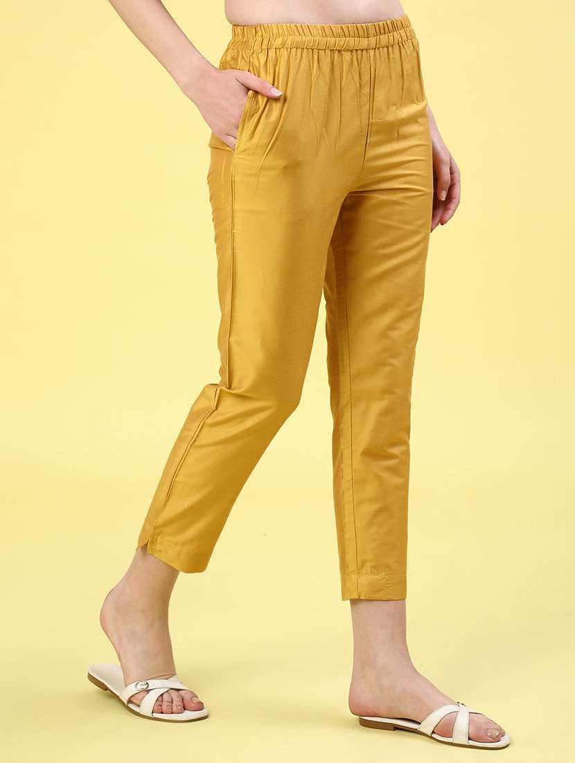 Mustard Cotton Tapered Pant - 22334135 -  Standard Image - 3