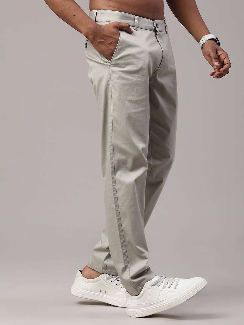 men solid mid rise chinos casual trouser - 22334253 -  Standard Image - 3