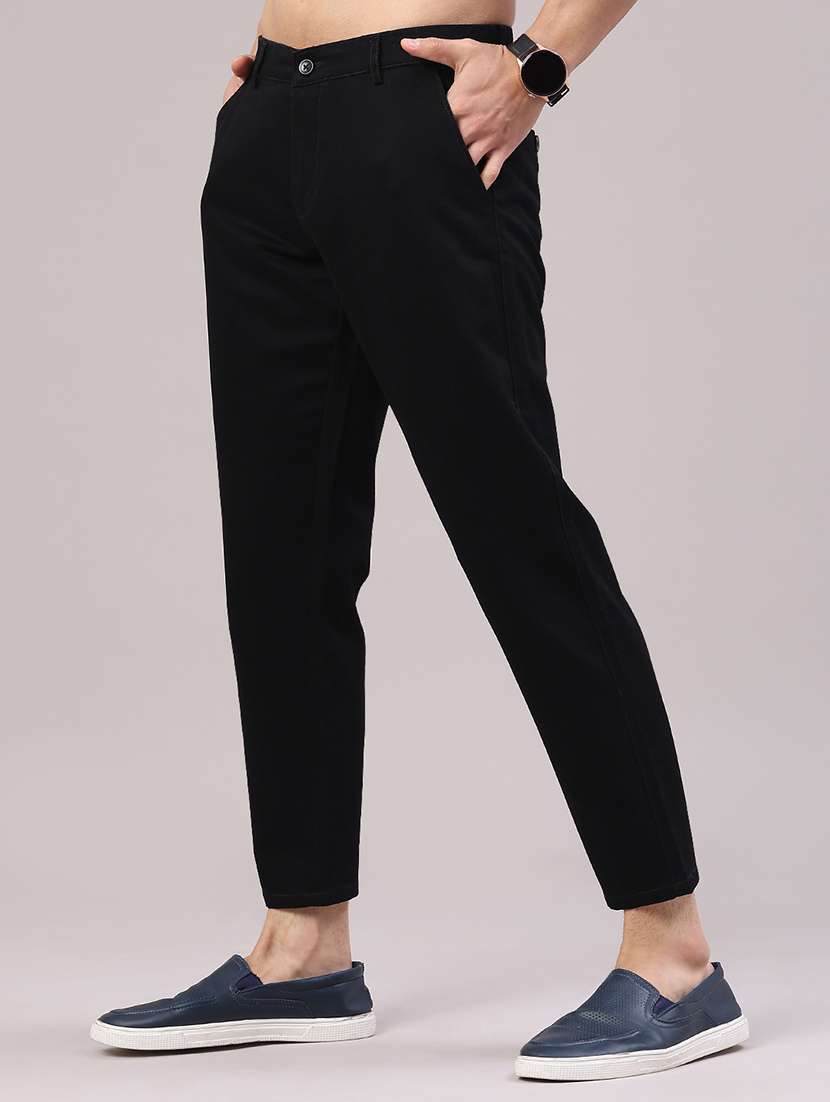 men solid mid rise chinos casual trouser - 22334255 -  Standard Image - 3