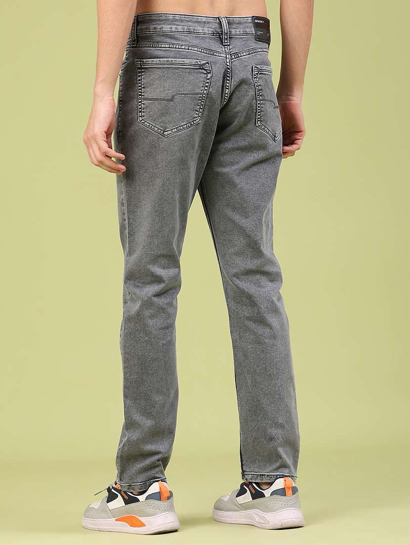 men plain mid rise full length jeans - 22334304 -  Standard Image - 3