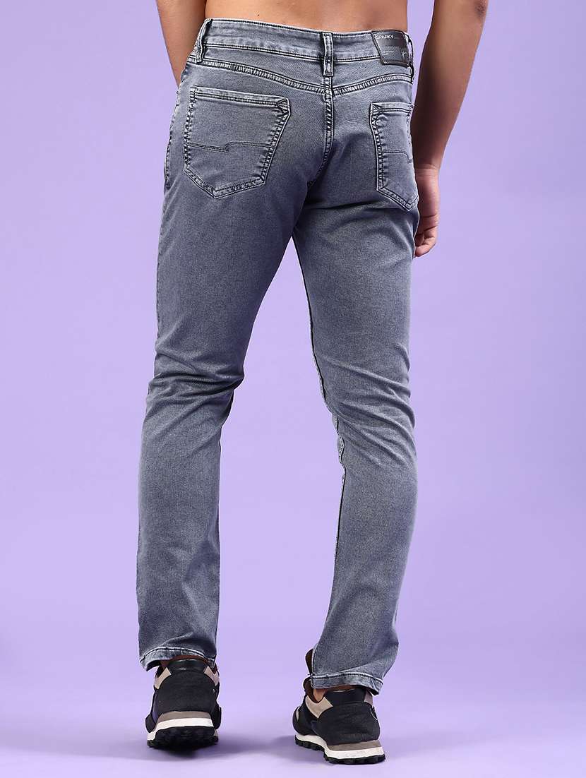 men plain mid rise full length jeans - 22334305 -  Standard Image - 3