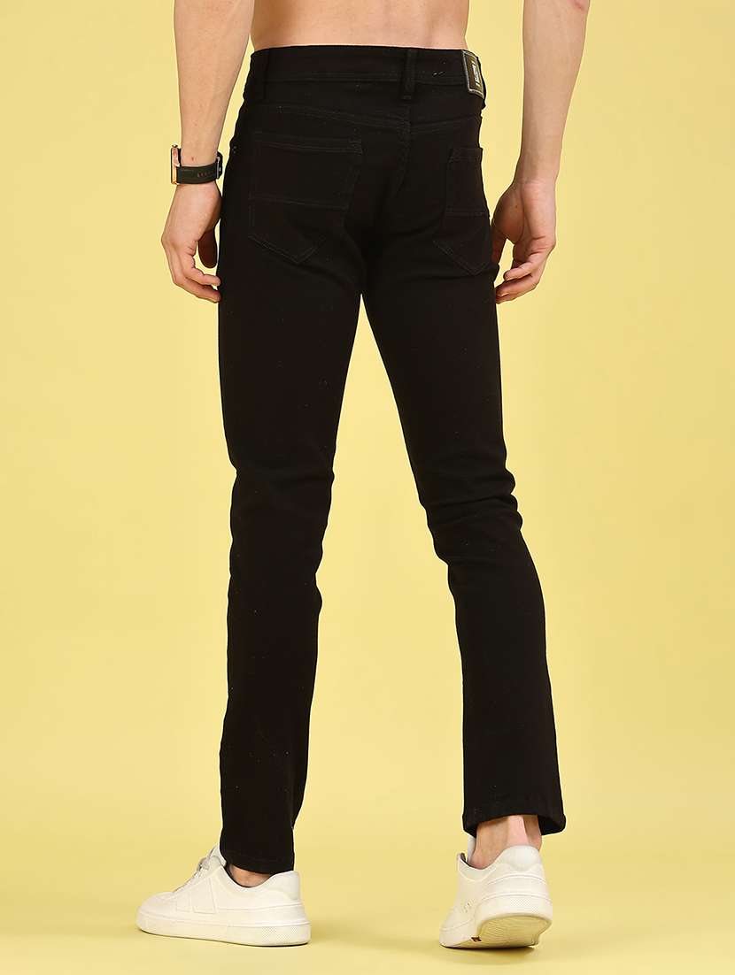 men plain mid rise full length jeans - 22334309 -  Standard Image - 3