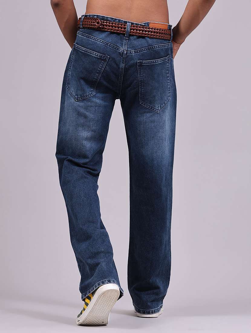 Men Washed Mid Rise Full Length Straight Jeans - 22334374 -  Standard Image - 3