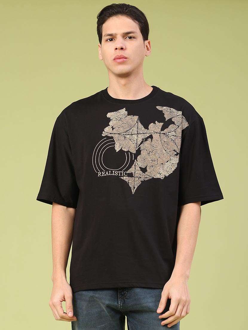 men printed short sleeve oversized t-shirt