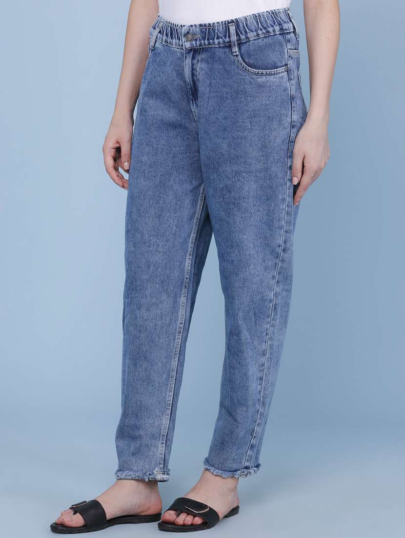 women washed mid rise slouchy jeans - 22334676 -  Standard Image - 3