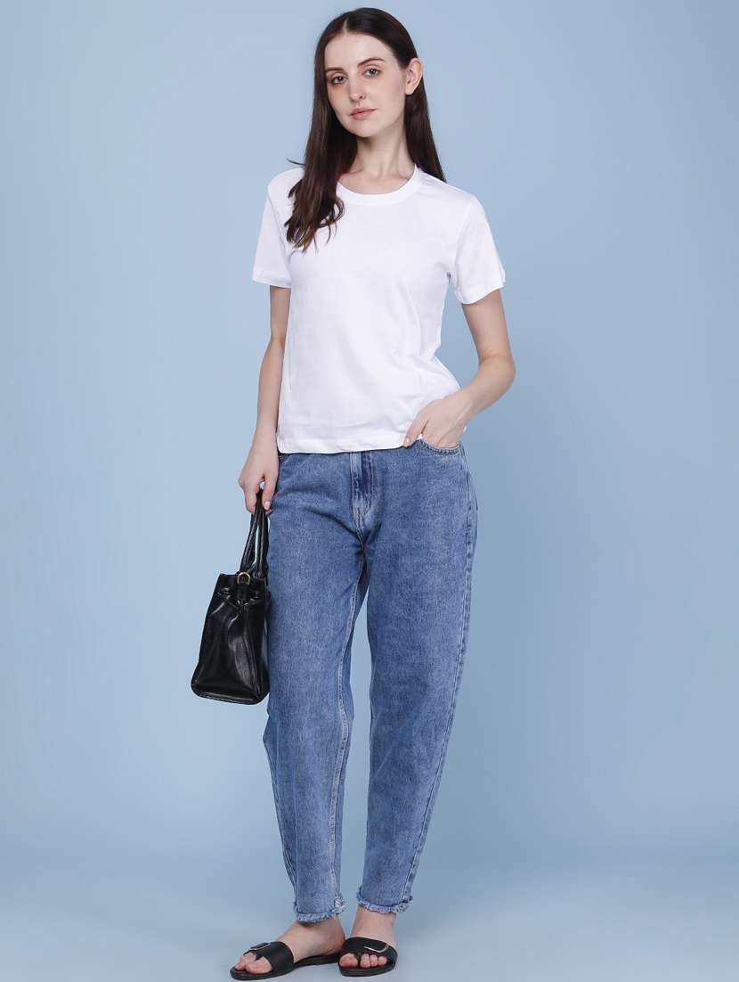 women washed mid rise slouchy jeans - 22334676 -  Standard Image - 5