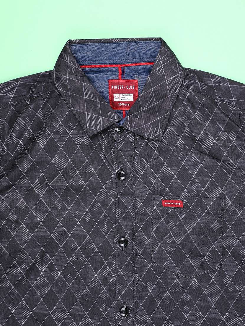 boys printed long sleeve collared shirt - 22335319 -  Standard Image - 3