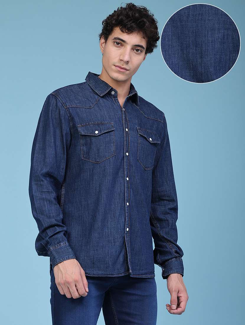 Men Solid Long Sleeve Regular Fit Casual Shirt - 22335336 -  Standard Image - 3