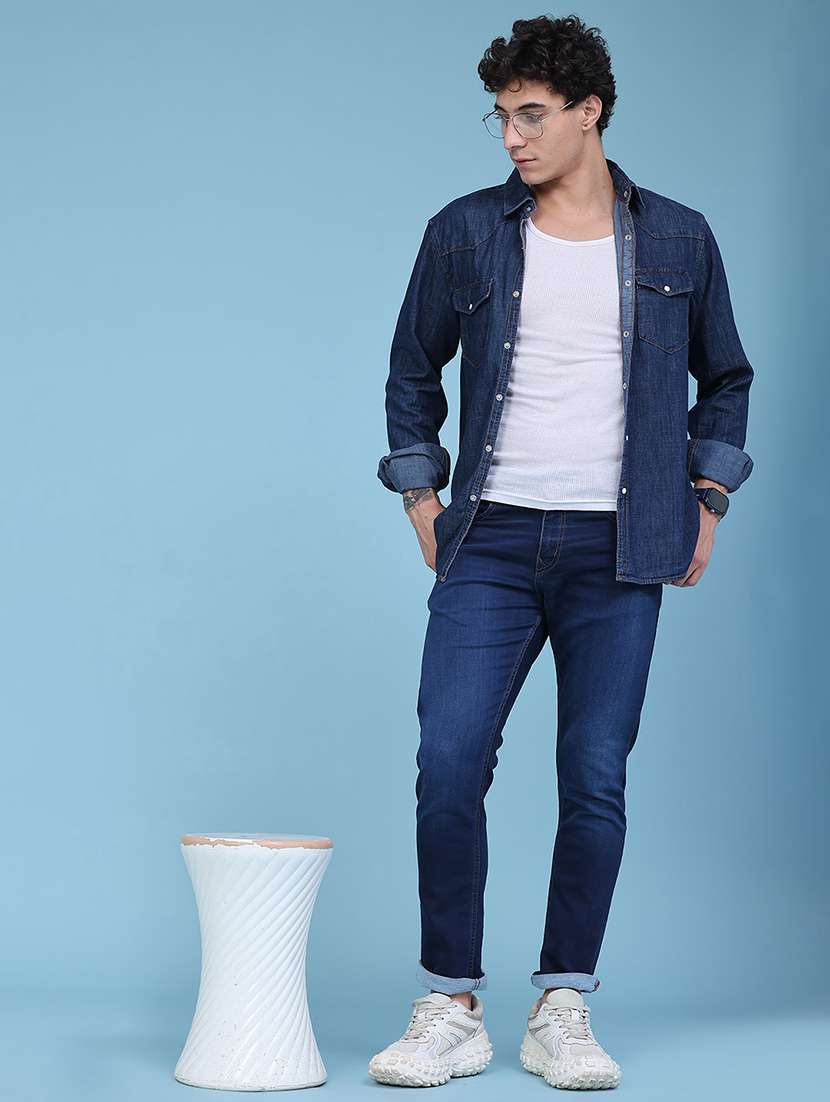 Men Solid Long Sleeve Regular Fit Casual Shirt - 22335336 -  Standard Image - 5