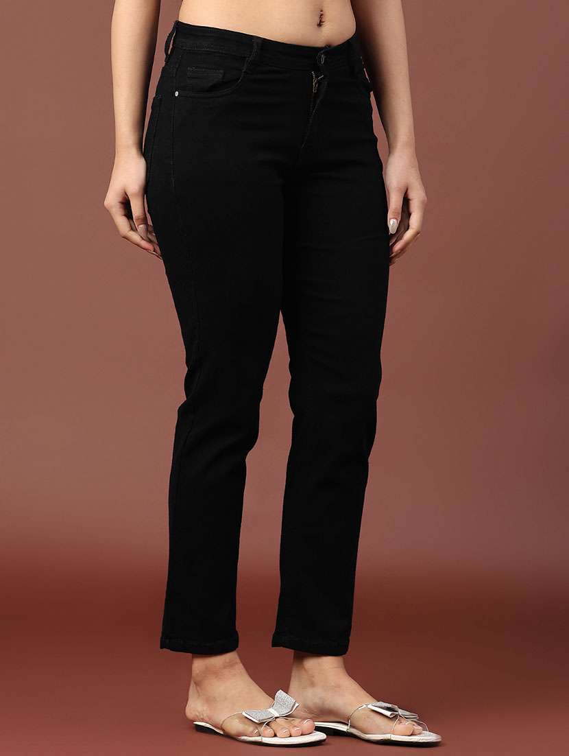 women solid mid rise slim fit jeans  - 22335395 -  Standard Image - 3