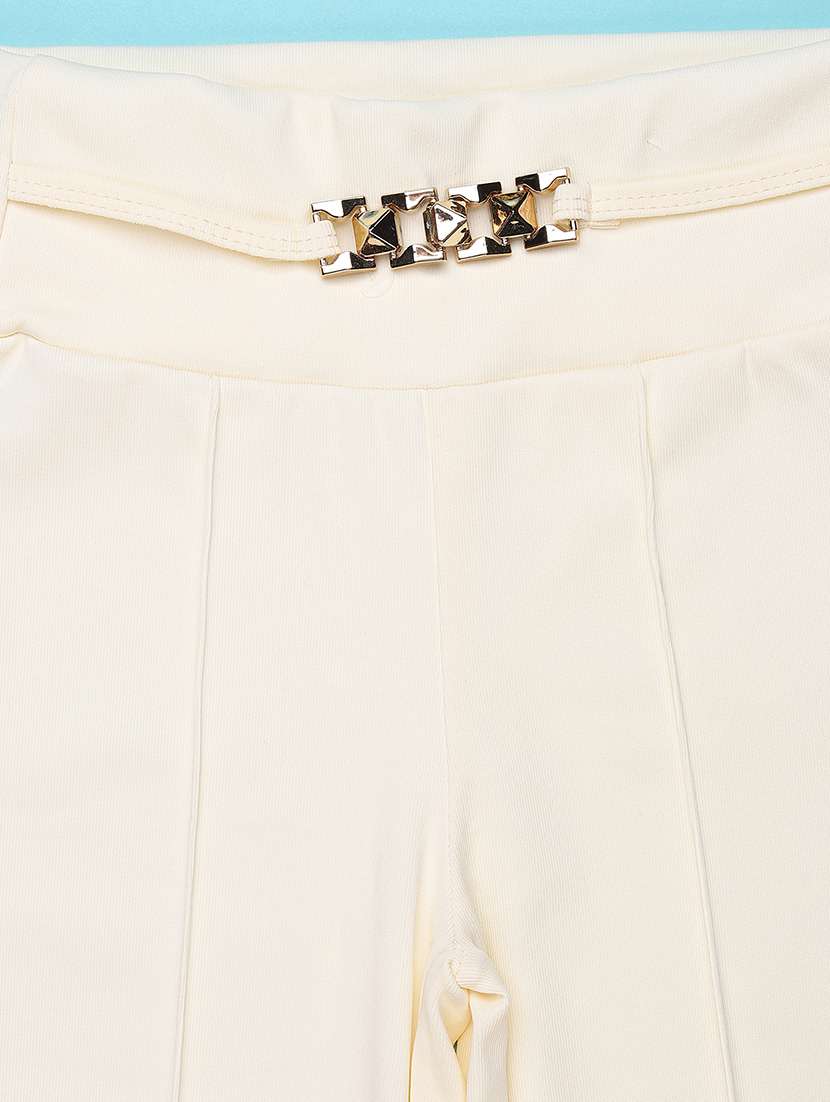 girls solid high rise pleated trouser - 22335507 -  Standard Image - 3