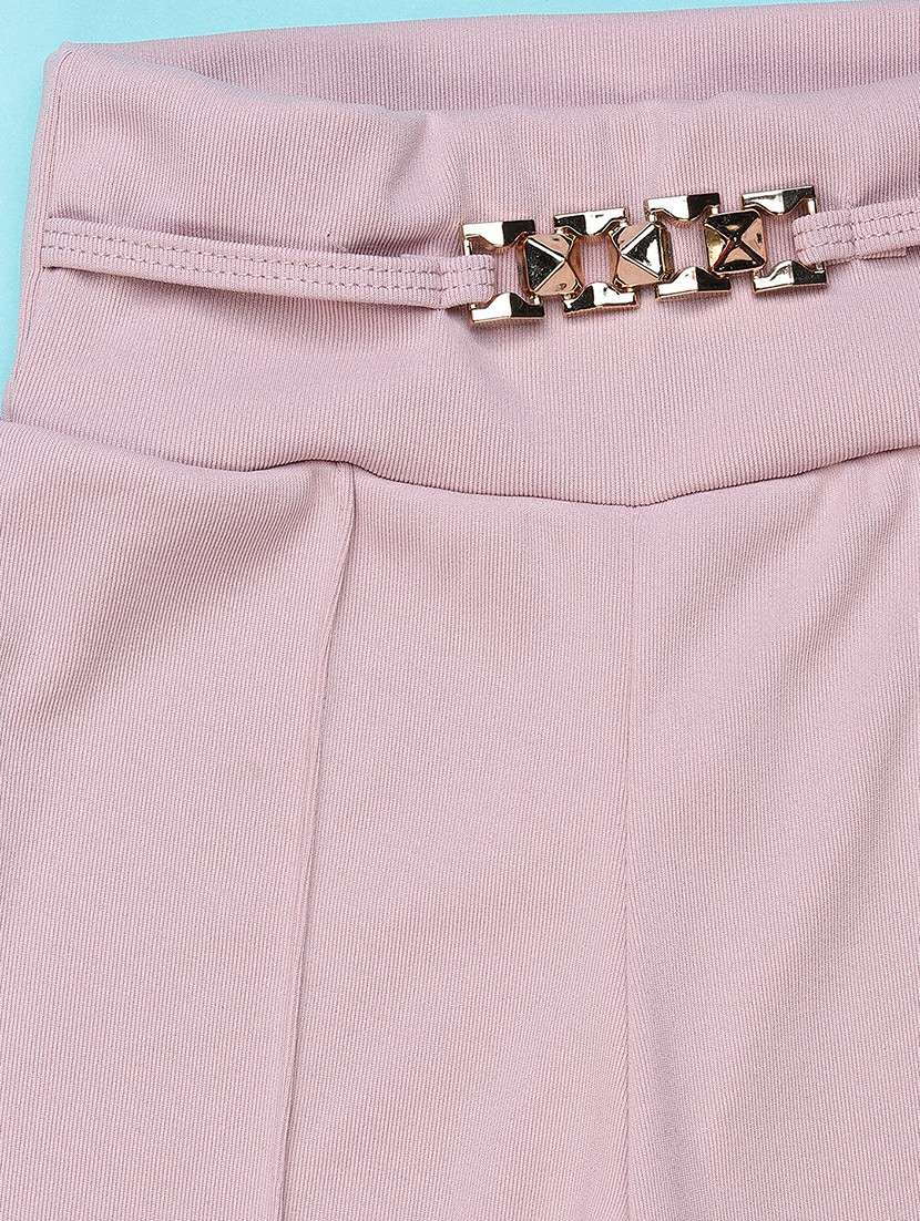 girls solid high rise pleated trouser - 22335508 -  Standard Image - 3