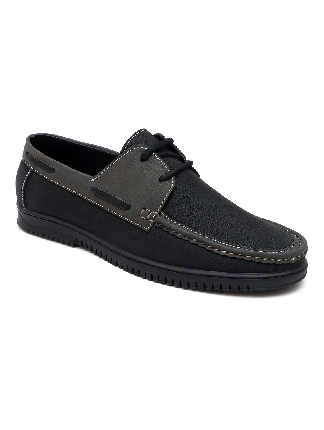 men black slip on boatshoe - 22335572 -  Standard Image - 3