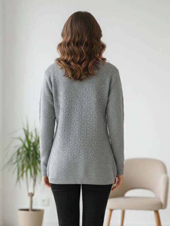 women self designed long sleeve cardigan - 22335596 -  Standard Image - 3