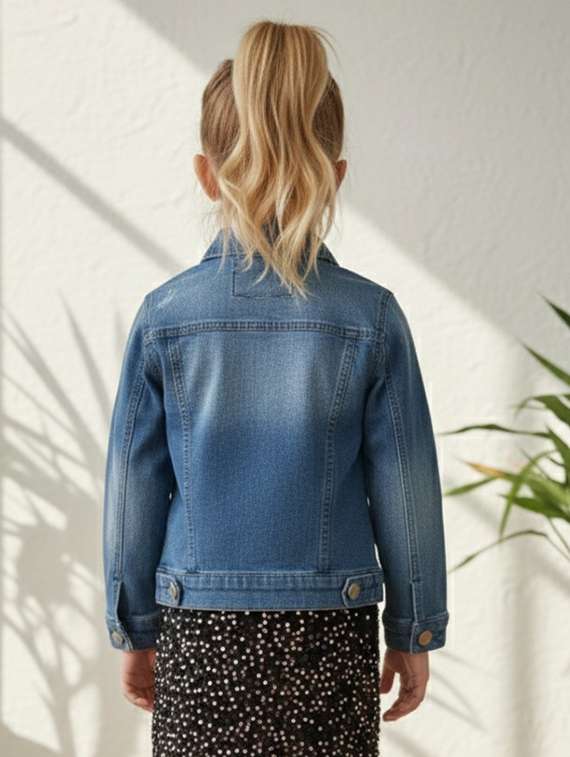 blue denim regular jackets & coat - 22335599 -  Standard Image - 3