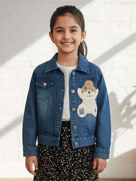 blue denim regular jackets & coat