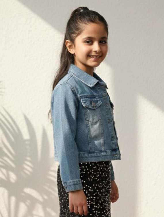 blue denim regular jackets & coat - 22335603 -  Standard Image - 3