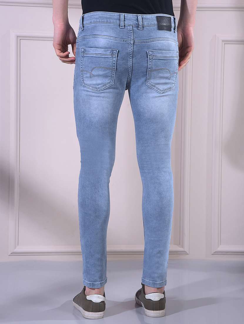men washed mid rise full length skinny fit jeans - 22335645 -  Standard Image - 3