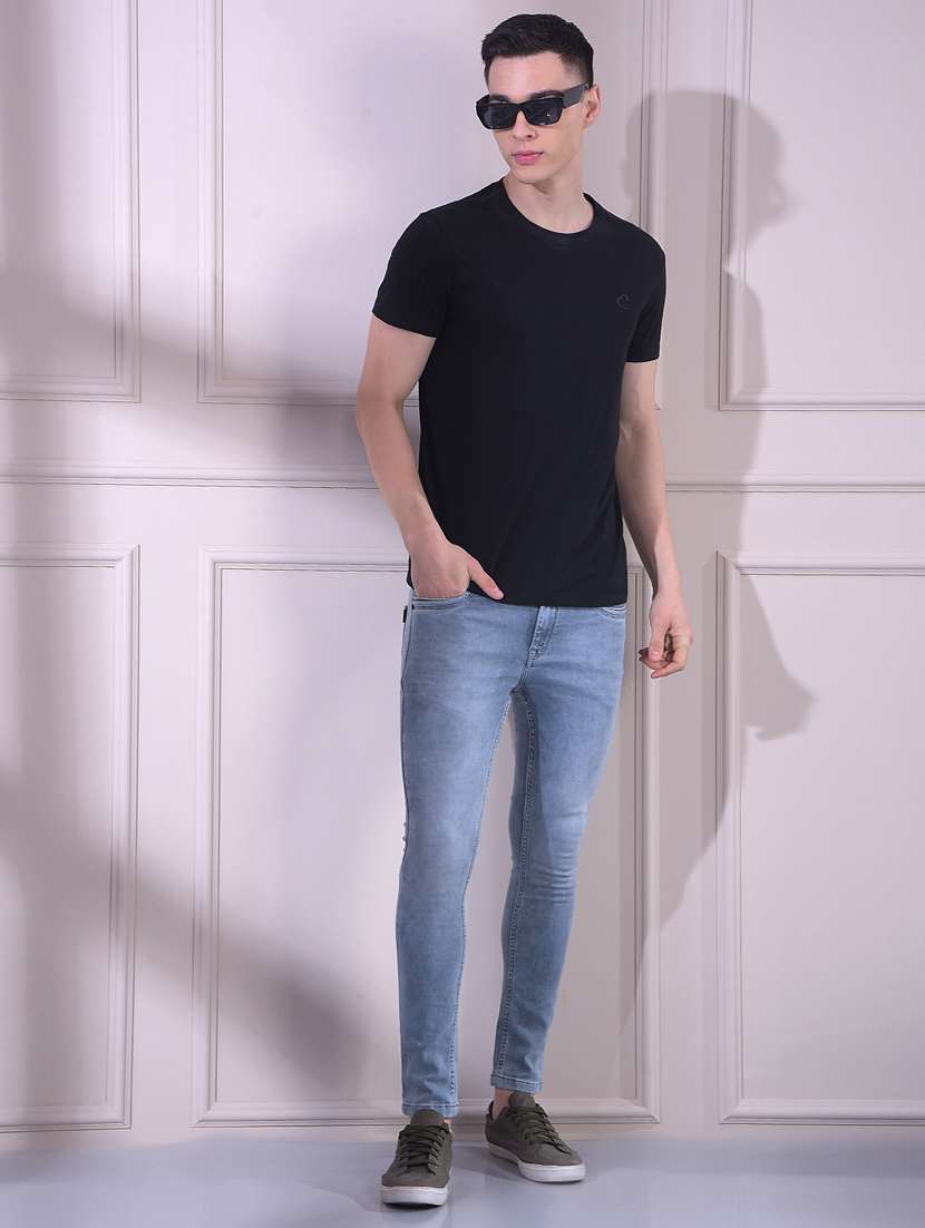 men washed mid rise full length skinny fit jeans - 22335645 -  Standard Image - 5